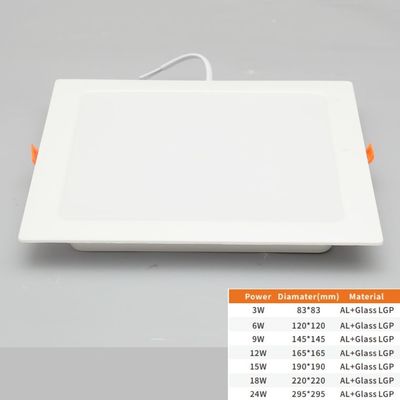 Indoor Lighting Recessed Mounted Slim Round Square Led Panel Light For Home Office Ceiling