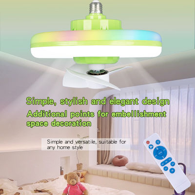 Ceiling Fan E27 Socket Light With Remote Adjustable Smart LED Fan RGB