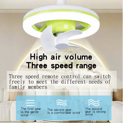 Ceiling Fan E27 Socket Light With Remote Adjustable Smart LED Fan RGB