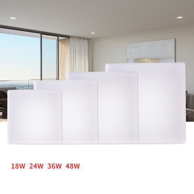 Aluminium tanpa bingkai IP44 permukaan persegi 18W 24W 36W 48W lampu panel led