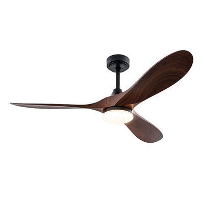 LED Ceiling Fan Solid Wood Blades Flush Mount Dimmable LED Lighting Ceiling Fan
