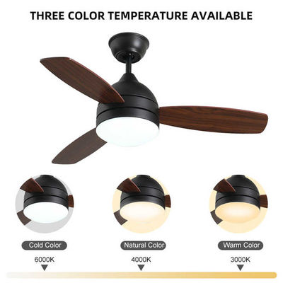 42 Inch 3 Leaf Solid Wood Blade Ceiling Fan Decorative Modern Luxury Supports Custom LED Ceiling Fan With Lights