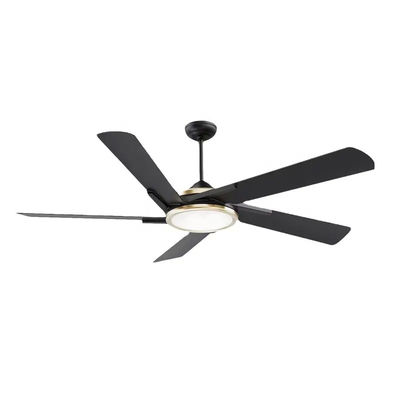 LED Ceiling Fan Solid Wood Blades Flush Mount Dimmable LED Lighting Ceiling Fan