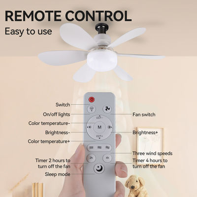 Ceiling Fan Lamp 6 Blades Dimmable LED E27 Ceiling Fan Light 3 Wind Speed Remote Control Modern ceiling fan with led lig