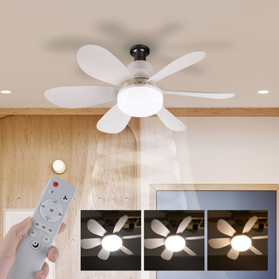 Ceiling Fan Lamp 6 Blades Dimmable LED E27 Ceiling Fan Light 3 Wind Speed Remote Control Modern ceiling fan with led lig
