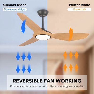 Moden Wooden HCA087 Solid Wood Led Chandelier Remote Control Ceiling Fan